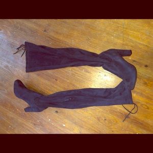 Over the knee Navy Suede Boots